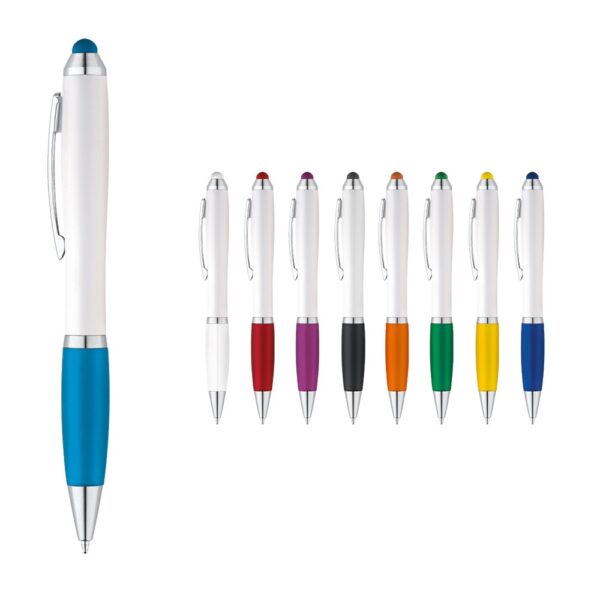 91634_set SANS. Ball pen with twist mechanism and metal clip
