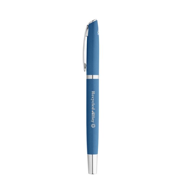 RE-LANDO-SET. Roller and ball pen set with recycled aluminium (100% rAL) body