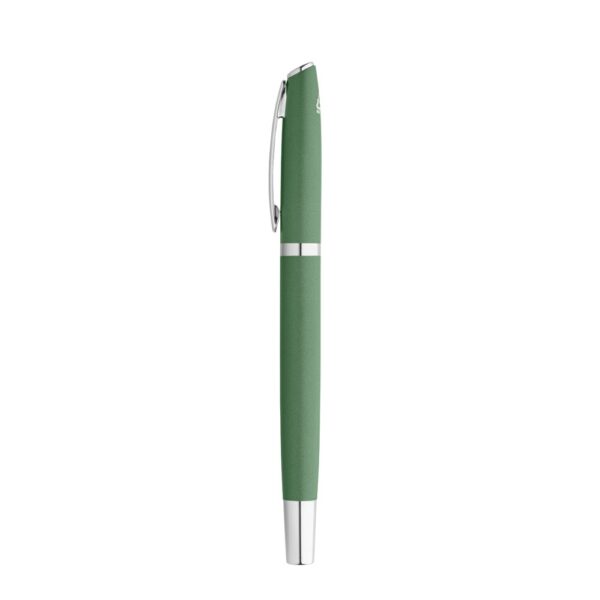 RE-LANDO-SET. Roller and ball pen set with recycled aluminium (100% rAL) body