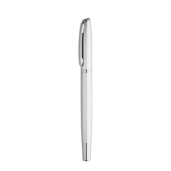 RE-LANDO-SET. Roller and ball pen set with recycled aluminium (100% rAL) body