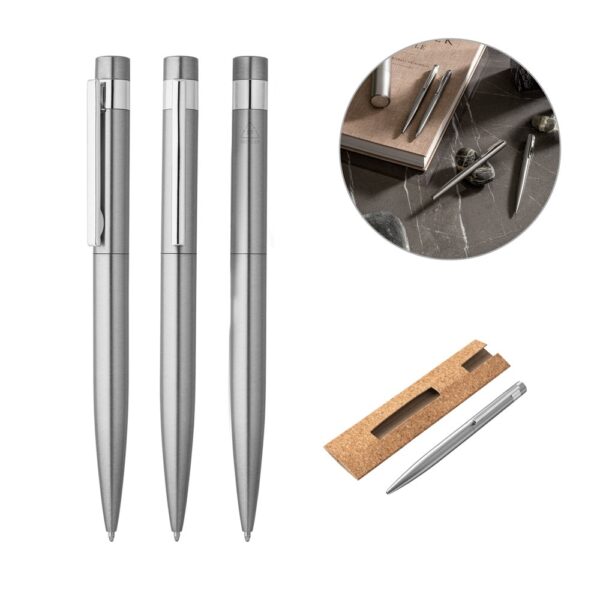 91779_set ALEXA. Ballpoint pen with stainless steel body (53% rSS) and clip