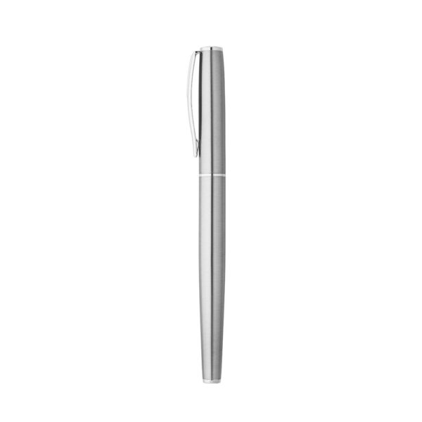 ELLA. Roller and ballpoint pen set with stainless steel body (53% rSS) with clip