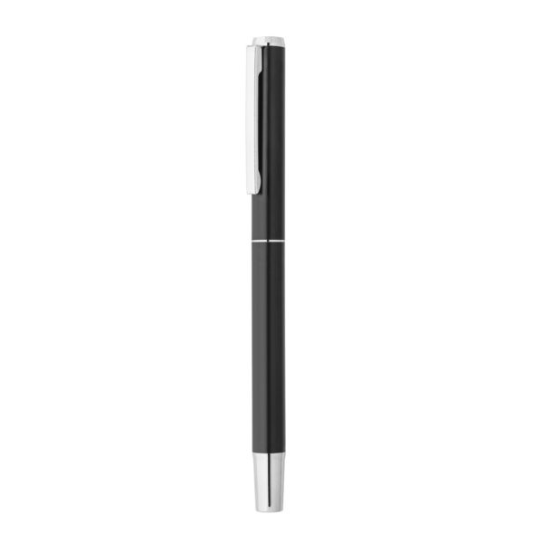 LEAH. Roller and ballpoint pen set in aluminium 94% rAL) with clip
