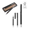 LEAH. Roller and ballpoint pen set in aluminium 94% rAL) with clip