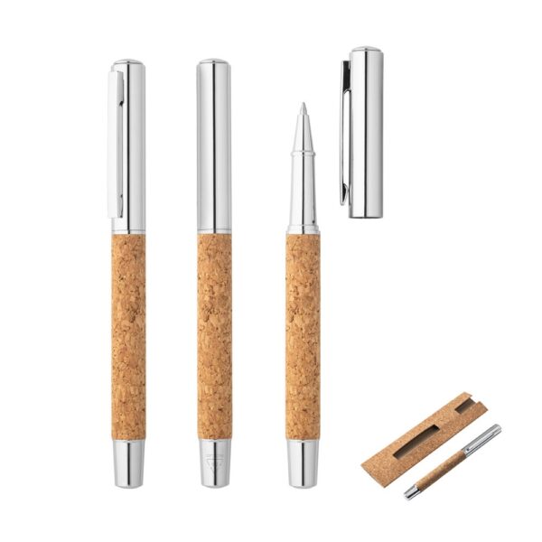 91783_set ANDREW. Roller with stainless steel body (90% rSS) and cork with clip