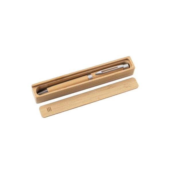 BAHIA II. Bamboo ballpoint pen with clip and twist mechanism