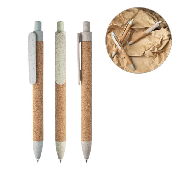 91795_set GOYA. Ball pen in cork and Wheatstraw Fibre