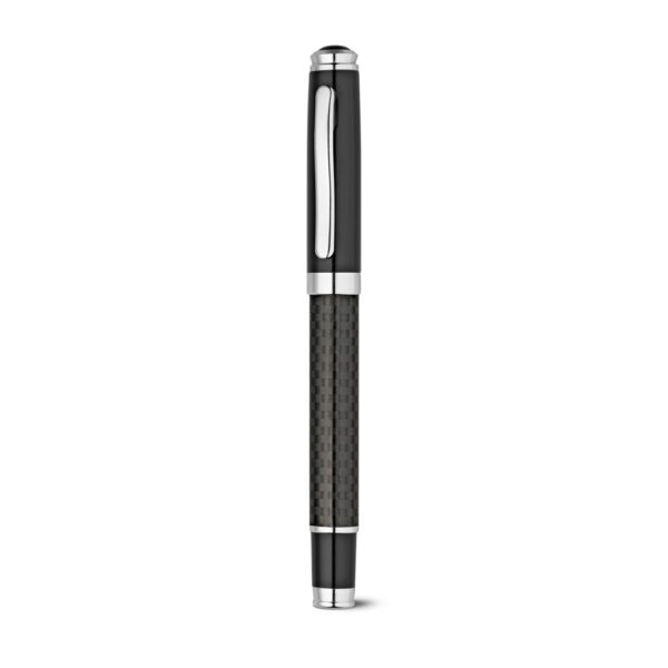 CHESS. Roller pen and ball pen set in metal and carbon fibre with twist mechanism