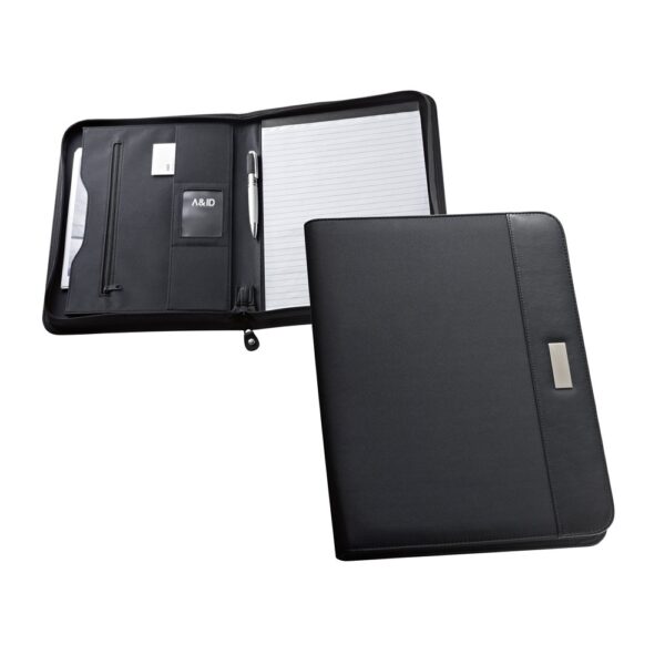 PASZO. PU and microfibre A4 folder with lined pages