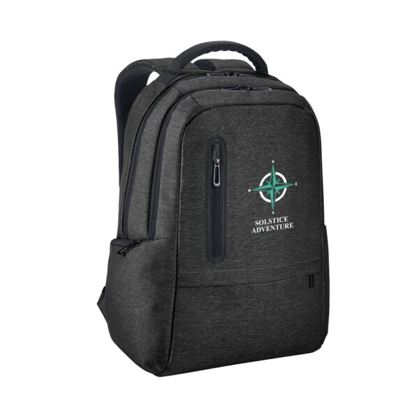 92195_103-logo RE-BOSTON. Water-resistant 2Tone recycled nylon laptop backpack with 210D compartment