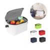 92380_set CANCUN. Thermal bag in 600D recycled polyester with adjustable webbing strap 7 L