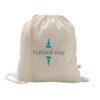 92392_150-logo SALAMANCA. Drawstring bag in recycled cotton (70%) and polyester (30% rPET) (150 g/m²)