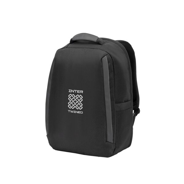 YANGON BPACK. Anti-theft backpack, in twill with water-repellent coating and high-density 600D recycled polyester, for 17'3" laptop