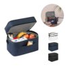 92395_set CANCUN LARGE. Thermal bag in 600D, recycled polyester, with adjustable webbing strap 14 L