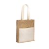 BRAGA. Jute bag (240 g/m²) with pocket in 100% cotton (140 g/m²)