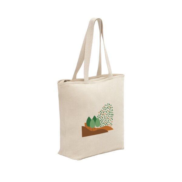 92926_150-logo HACKNEY. 100% cotton bag with zipper (280 g/m²)