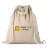 92936_160-logo RISSANI. Drawstring bag with recycled cotton (70%) and polyester (30% rPET) (140 g/m²)