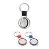 ALBRIGHT. Metal and PU keyring suitable for customisation by doming