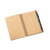 VICENTE. B6 notebook in cork and recycled polyester (100% rPET) with ballpoint pen