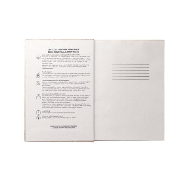 TEAPAD RIGID. A5 notepad with hard cover made from tea leafs waste (65%)