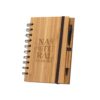 93485_160-logo DICKENS A5. A5 spiral notebook in bamboo with 100% recycled paper