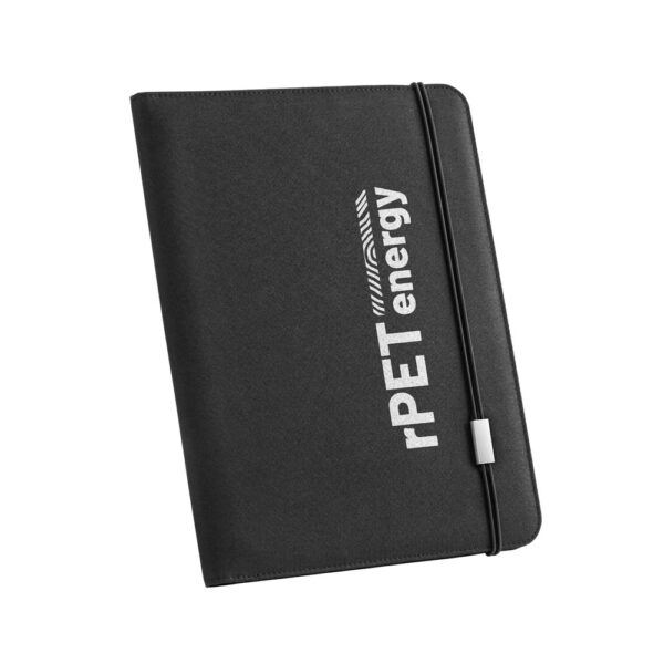 EMERGE FOLDER II. A4 folder in recycled polyester (100% rPET) 300D with elastic closure