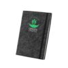 93636_133-logo BALDWIN. A5 notepad with recycled felt cover (100% rPET) and lined pages in 100% recycled paper