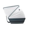 93654_104-f SANDERSON. A5 notepad in PU (50% recycled) with two blocks: lined pages and plain pages