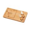 WOODS. Bamboo cheese board with 2 bamboo and stainless steel accessories