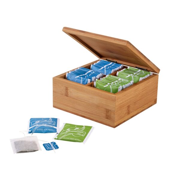 ARNICA. Bamboo tea box with 4 compartments and magnet closure