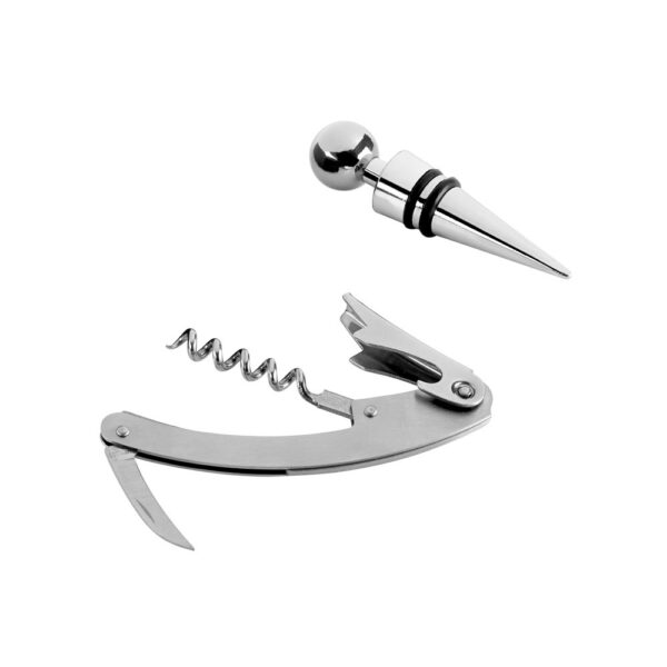 BARREL. Zinc and stainless steel wine set