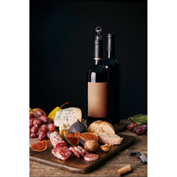BARREL. Zinc and stainless steel wine set
