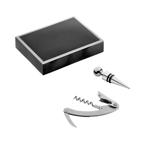 BARREL. Zinc and stainless steel wine set