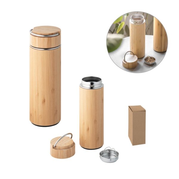 94239_set SOW. Bamboo and stainless steel thermos 440 mL