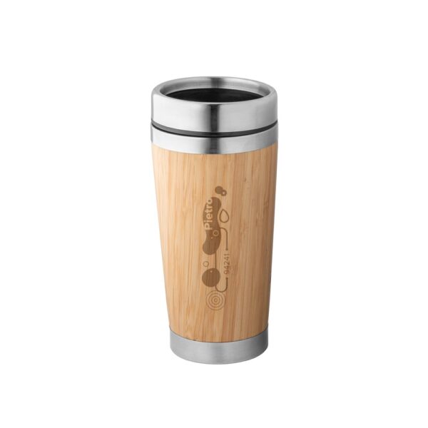 PIETRO. Bamboo and stainless steel travel cup 500 mL