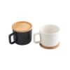 FANGIO. 220 mL ceramic mug with lid and bamboo base