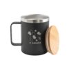 LAUDA. Mug in 90% recycled stainless steel with bamboo lid 420 mL