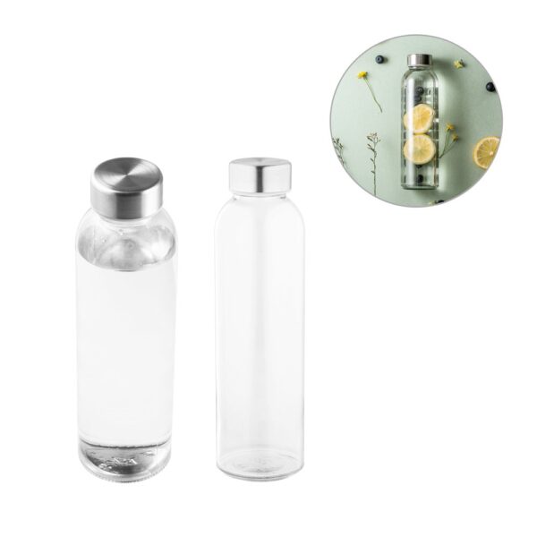 94317_set SOLER. Sublimation glass bottle and stainless steel cap 500 mL