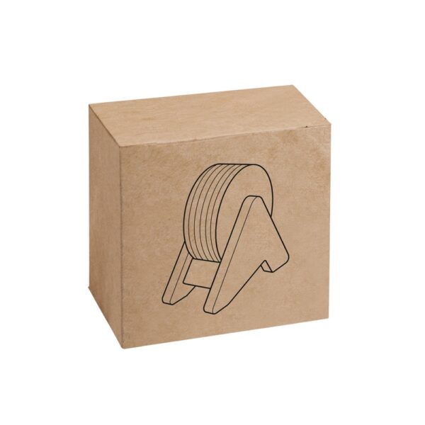 94368_box PLYCORK. Plywood stand with 6 cork coasters