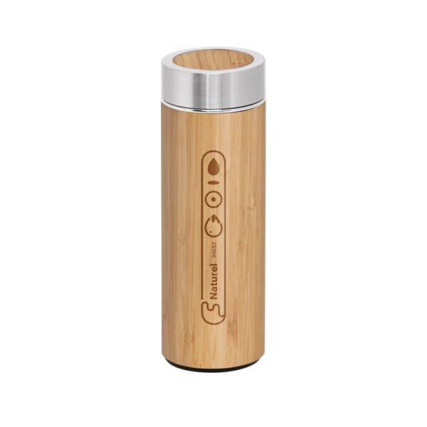 NATUREL. Bamboo and stainless steel (90% recycled) thermal bottle 430 mL