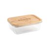 PORTOBELLO. Lunch Box. Hermetic box in borosilicate glass and bamboo lid 1000 mL