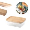 PORTOBELLO. Lunch Box. Hermetic box in borosilicate glass and bamboo lid 1000 mL