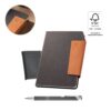 96205_set TAGORE A5. A5 diary in leather (58% recycled)