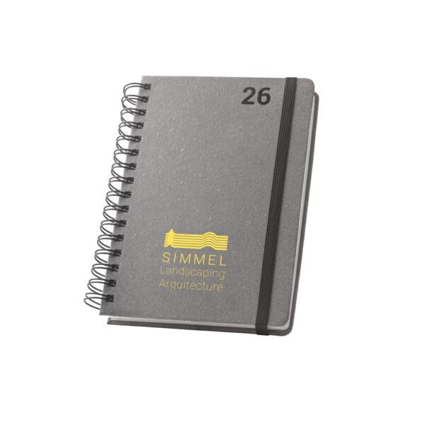 96215_103-logo SIMMEL A5. A5 diary, with rings, in leather (58% recycled)
