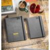 96215_amb SIMMEL A5. A5 diary, with rings, in leather (58% recycled)