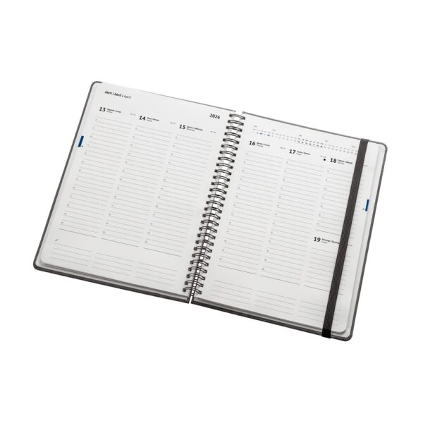 SIMMEL B5. B5 diary with rings in leather (58% recycled)