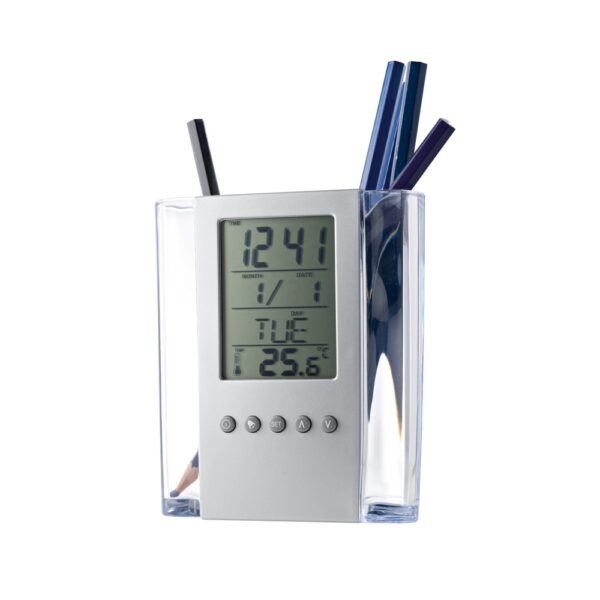EDEM. Multifunctional digital desk clock with pen holder