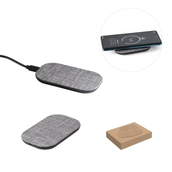 RENEWAL CHARGER. Fast 10W wireless charger in recycled PET (100% rPET)