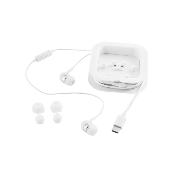 PRESLEY. Earphones with 1'2 metre USB-C cable and built-in ABS microphone