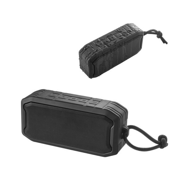 SHEERAN. Portable 10W speaker with IPX7 and 9h battery life on 100% recycled ABS